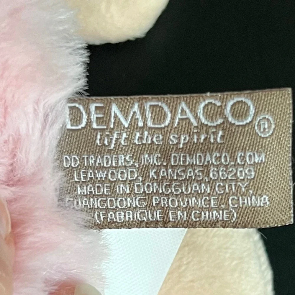 Demdaco Pink Pig Plush Hand Puppet Soft Fuzzy Farm Animal Toy  Friend Cuddle
